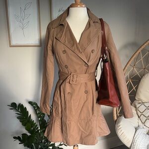 Forever 21 Contemporary Tan Trench Coat Women’s Size S NWT